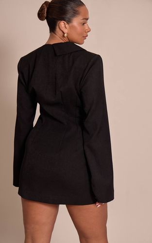 Black Robe Blazer Shape À Décolleté Plongeant Et Taille Cintrée | Taille 42 - PrettyLittleThing - Modalova
