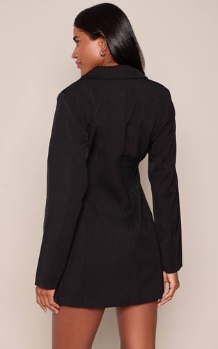 Black Robe Blazer Cintrée À Crochets Et Œillets | Taille 42 - PrettyLittleThing - Modalova