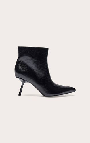 Black Bottines À Talons Bout Pointu En Synthétique Plissé | Taille 41 - PrettyLittleThing - Modalova