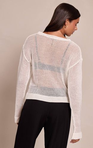 Cream Synthétiquell Ample En Maille Ajourée | Taille XS - PrettyLittleThing - Modalova