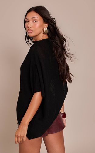 Black Haut Style Poncho En Maille Fine | Taille XS - PrettyLittleThing - Modalova