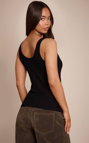 Black Haut En Maille Col Bénitier Avec Détails De Bandes | Taille XS - PrettyLittleThing - Modalova