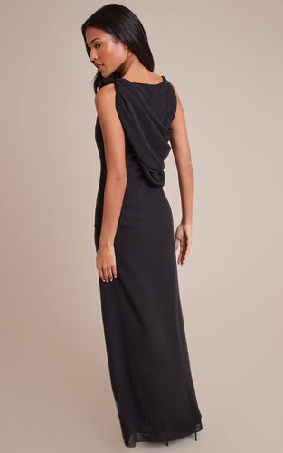 Black Robe Longue Grande Taille En Mousseline Avec Détail Cache-cœur | Taille 36 - PrettyLittleThing - Modalova