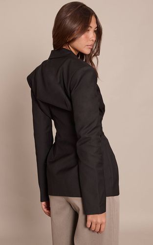 Black Blazer Cintré Bleu Marine À Double Zip | Taille 42 - PrettyLittleThing - Modalova