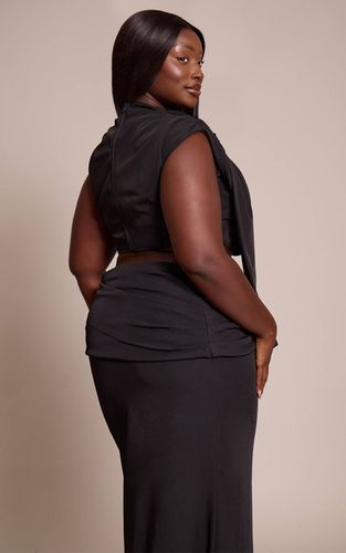 Black Ensemble Crop Top Drapé Premium Avec Détails De Finition Tissée | Taille 46 - PrettyLittleThing - Modalova