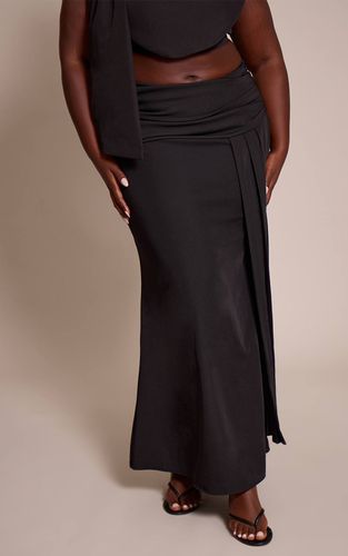 Black Jupe Longue Co-ord Premium À Queue De Poisson Drapée En Tissu Tissé | Taille 46 - PrettyLittleThing - Modalova