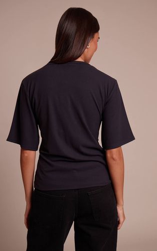 Black T-shirt Oversize Ultra Doux Avec Détail Froncé | Taille 32 - PrettyLittleThing - Modalova