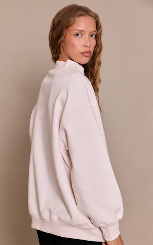 Cream Sweatshirt En Molleton À Encolure Croisée | Taille XS - PrettyLittleThing - Modalova