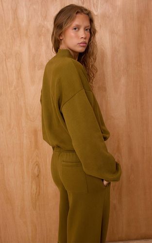 Olive Veste Bomber Molletonnée | Taille XS - PrettyLittleThing - Modalova