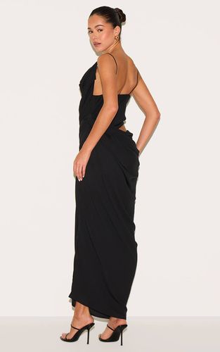 Black Robe Midaxi En Mousseline À Col Bénitier Avec Découpes | Taille 32 - PrettyLittleThing - Modalova