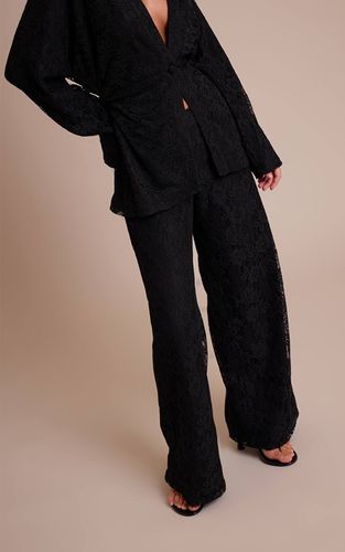 Black Pantalon Large En Dentelle Ensemble Coordonné | Taille 32 - PrettyLittleThing - Modalova