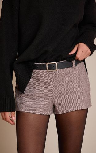 Brown Short Taille Haute À Chevrons | Taille 42 - PrettyLittleThing - Modalova