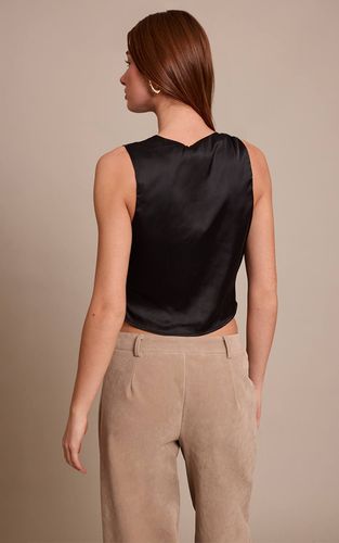 Black Haut Col Bénitier Avec Détails Bordés De Satin | Taille 42 - PrettyLittleThing - Modalova