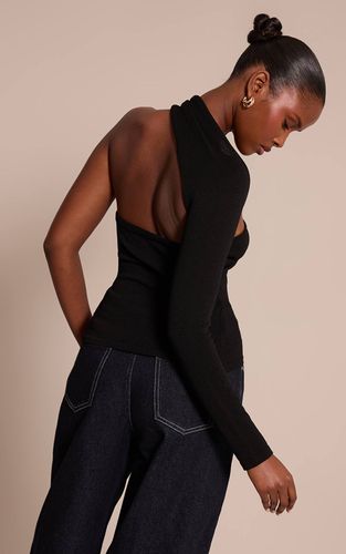 Black Haut En Maille Asymétrique Avec Détail De Finition | Taille XS - PrettyLittleThing - Modalova