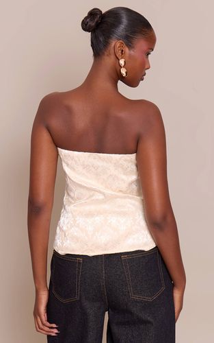 Cream Top Corset Jacquard Brodé | Taille 42 - PrettyLittleThing - Modalova