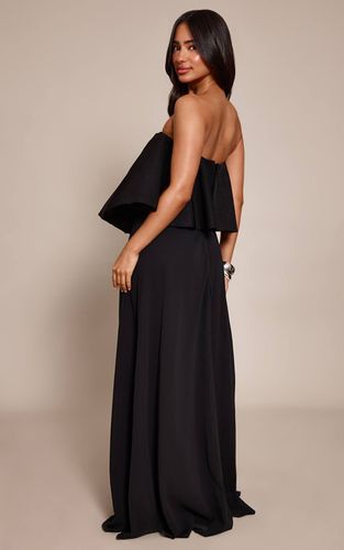 Black Robe Maxi Bandeau À Détail Volant Petite | Taille 42 - PrettyLittleThing - Modalova