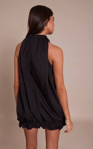 Black Robe Ballon Ceinturée | Taille 42 - PrettyLittleThing - Modalova