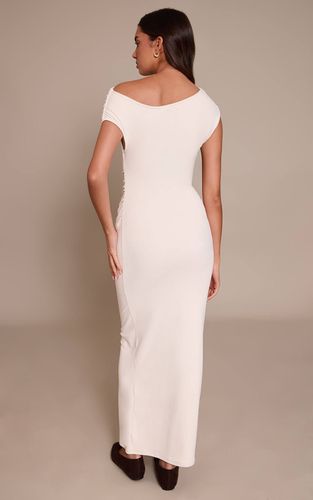 Cream Robe Moulante Asymétrique Ultra-douce | Taille 42 - PrettyLittleThing - Modalova
