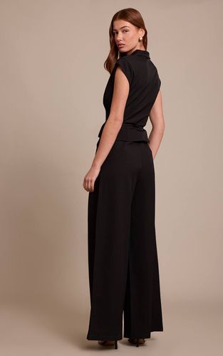 Black Combinaison-pantalon Ample À Taille Nouée En Tissu Tissé Ajusté | Taille 42 - PrettyLittleThing - Modalova