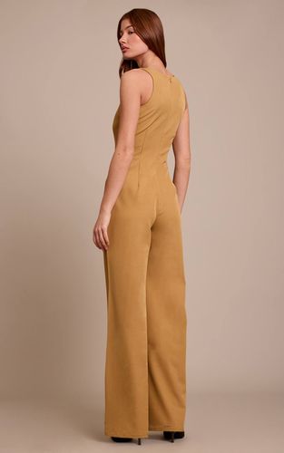 Olive Combinaison-pantalon Large Tissée À Col V Avec Détail De Poches | Taille 42 - PrettyLittleThing - Modalova