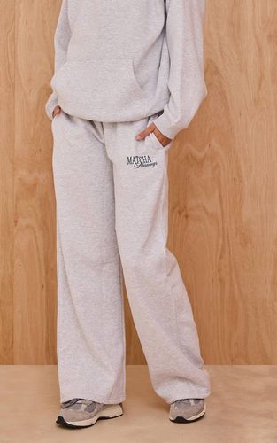 Ash Grey Pantalon De Jogging Droit En Molleton De Coton Matcha Mornings | Taille XS - PrettyLittleThing - Modalova
