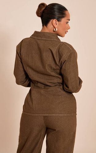 Khaki Chemise En Sergé À Taille Cintrée Shape | Taille 42 - PrettyLittleThing - Modalova