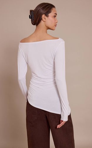 White Haut À Manches Longues Avec Détail D'ourlet Asymétrique | Taille 32 - PrettyLittleThing - Modalova