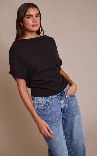 Black Haut Ample Décontracté Aspect Laine Avec Lien Au Dos | Taille 38 - PrettyLittleThing - Modalova