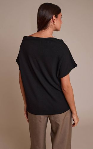 Black Haut Long Ample Asymétrique En Côtes Épaisses | Taille 32 - PrettyLittleThing - Modalova