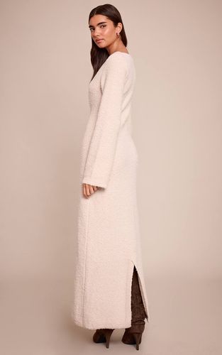 Cream Robe Maxi En Maille À Pompons Tricotée | Taille XS - PrettyLittleThing - Modalova