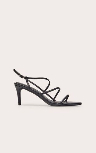 Black Sandale À Talon Bout Rond À Brides Imprimé Synthétique Marron | Taille 36 - PrettyLittleThing - Modalova