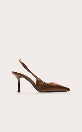 Mocha Escarpin Slingback À Bout Pointu En Satin | Taille 38 - PrettyLittleThing - Modalova