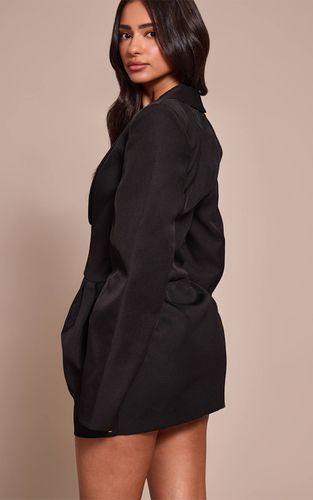 Black Robe Blazer Cintrée À Col En V Petite Taille | Taille 42 - PrettyLittleThing - Modalova