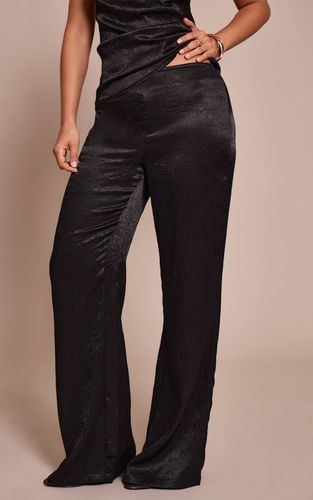 Black Pantalon Large Texturé Transparent Petite Taille Ensemble Coordonné | Taille 30 - PrettyLittleThing - Modalova