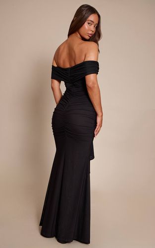 Black Robe Longue Sirène Plt Label Avec Détails En Mesh Et Bordure | Taille 32 - PrettyLittleThing - Modalova