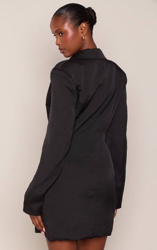 Black Robe Blazer Tissée À Finitions Asymétriques | Taille 42 - PrettyLittleThing - Modalova