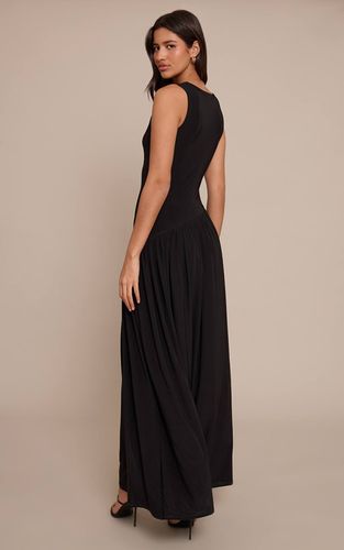 Black Robe Maxi Asymétrique Double Couche Toucher Doux Tall | Taille 32 - PrettyLittleThing - Modalova