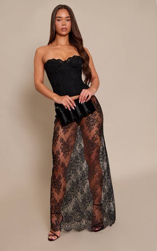 Black Jupe Longue Colonne En Dentelle | Taille 32 - PrettyLittleThing - Modalova