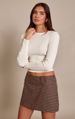 Dark Chocolate Jupe-short Ceinturée Tissée | Taille 42 - PrettyLittleThing - Modalova