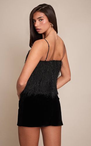 Black Top Caraco À Franges Métallisées | Taille 42 - PrettyLittleThing - Modalova