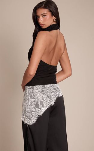 Black Haut Tissé Col Montant Dos Nu | Taille 42 - PrettyLittleThing - Modalova