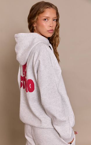 Ash Grey Sweat À Casynthétiqueche Oversize Imprimé Plt Studio | Taille Small - PrettyLittleThing - Modalova