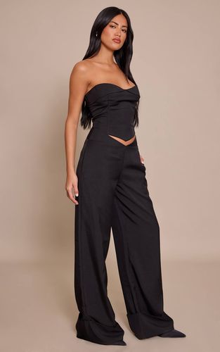 Black Pantalon Tailleur Taille Basse Évasé | Taille 42 - PrettyLittleThing - Modalova