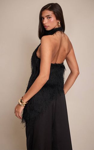 Black Haut Sans Manches Asymétrique En Synthétique Texturée | Taille 34 - PrettyLittleThing - Modalova