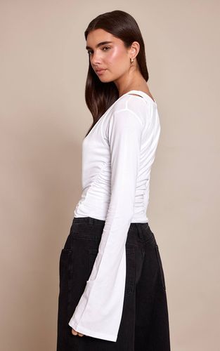 White Haut À Manches Longues En Coton Avec Détail Superposé | Taille 32 - PrettyLittleThing - Modalova