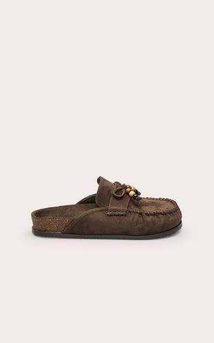 Olive Khaki Mule À Semelle Anatomique En Synthétique Avec Détail Pompon | Taille 38 - PrettyLittleThing - Modalova