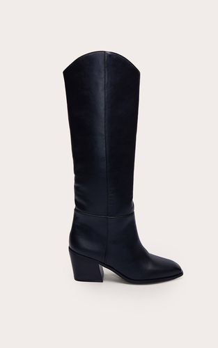 Black Botte Haute À Talon Bloc En Synthétiquecuir | Taille 38 - PrettyLittleThing - Modalova