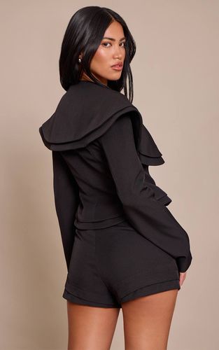 Black Combinaison-short Oversize Tissée Ajustée | Taille 42 - PrettyLittleThing - Modalova