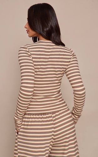 Haut Petite À Manches Longues En Polaire Douce Rayée | Taille Large - PrettyLittleThing - Modalova