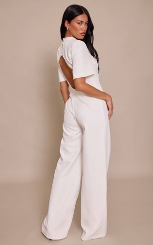 White Combinaison-pantalon Ajustée À Manches Courtes | Taille 42 - PrettyLittleThing - Modalova